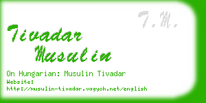 tivadar musulin business card